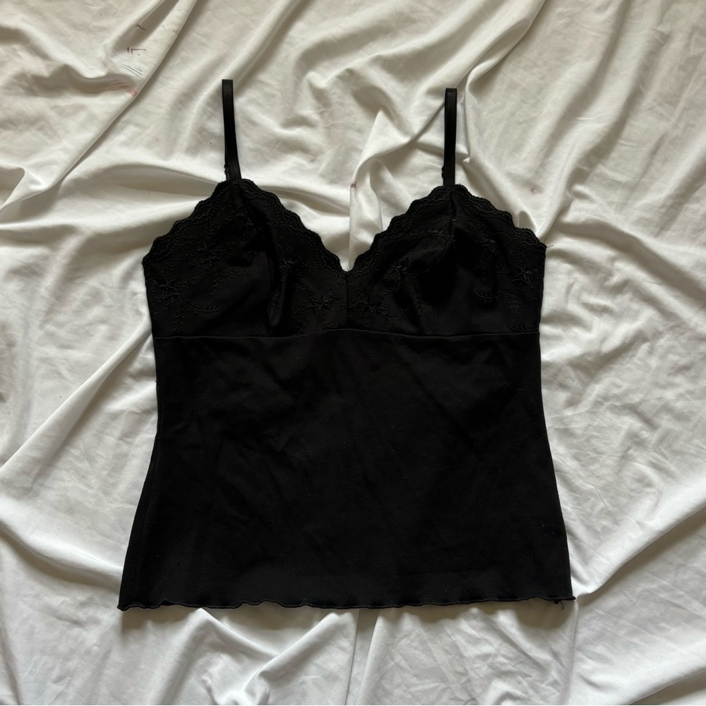 SOLD!! Express black floral bust cami top